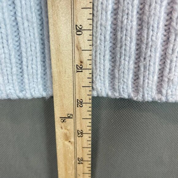 H&M Chunky Knit Sweater Women’s Size S Light Blue Long Sleeve Ribbed Pullover - Picture 8 of 9
